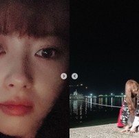 고아라, 어둠도 못 가리는 반짝반짝 청초미모 “모두 건강하길” [리포트:컷] 